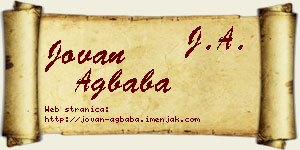 Jovan Agbaba vizit kartica